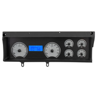 1970-72 Chevy Malibu/Non SS Chevelle/El Camino MHX Instruments (Metric) Silver Alloy Face, Blue Display