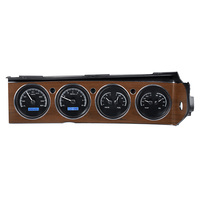 1970-74 Dodge Challenger/1970-74 Plymouth Cuda with Rallye dash MHX Instruments (Metric) Black Alloy Face, Blue Display