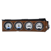 1970-74 Dodge Challenger/1970-74 Plymouth Cuda with Rallye dash MHX Instruments (Metric) - Silver Alloy Face, Blue Display