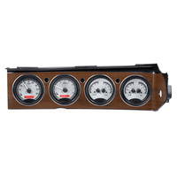 1970-74 Dodge Challenger/1970-74 Plymouth Cuda with Rallye dash MHX Instruments (Metric) Silver Alloy Face, Red Display
