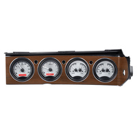 1970-74 Dodge Challenger/1970-74 Plymouth Cuda with Rallye dash MHX Instruments (Metric) - Silver Alloy Face, Red Display