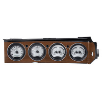 1970-74 Dodge Challenger/1970-74 Plymouth Cuda with Rallye dash MHX Instruments (Metric) Silver Alloy Face, White Display