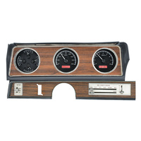 1970-72 Oldsmobile Cutlass 442 MHX Instruments (Metric) - Black Alloy Face, Red Display