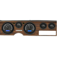 1970-81 Pontiac Firebird MHX Instruments (Metric) Black Alloy Face, Blue Display