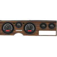 1970-81 Pontiac Firebird MHX Instruments (Metric) Black Alloy Face, Red Display