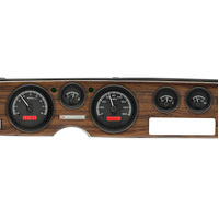 1970-81 Pontiac Firebird MHX Instruments (Metric) - Black Alloy Face, Red Display