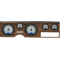 1970-81 Pontiac Firebird MHX Instruments (Metric) Silver Alloy Face, Blue Display