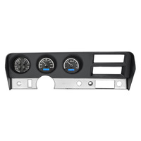 1970-72 Pontiac GTO/LeMans MHX Instruments (Metric) Black Alloy Face, Blue Display
