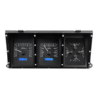 1973-79 Ford Pickup, 78-79 Bronco MHX Instruments (Metric) Black Alloy Face, Blue Display