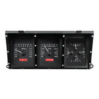 1973-79 Ford Pickup, 78-79 Bronco MHX Instruments (Metric) Black Alloy Face, Red Display
