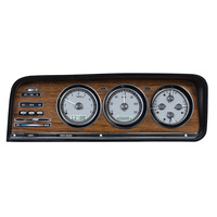 1973-85 Jeep Wagoneer/Cherokee & J Trucks MHX Instruments (Metric) Silver Alloy Face, White Display