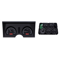 1978-82 Chevy Corvette MHX Instruments (Metric) w/Analog Clock - Black Alloy Face, Red Display