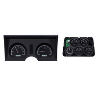 1978-82 Chevy Corvette MHX Instruments (Metric) w/Analog Clock - Black Alloy Face, White Display