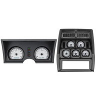 1978-82 Chevy Corvette MHX Instruments (Metric) w/Analog Clock - Silver Alloy Face, White Display