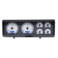 1978-88 Oldsmobile Cutlass MHX Instruments (Metric) Silver Alloy Face, Blue Display