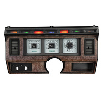 1980-86 Ford Pickup/Bronco VHX Analog Instruments - Silver Background,Red Lighting, KPH