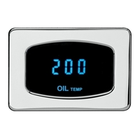 Odyssey Series Oil Temperature - Chrome Bezel, Blue Display