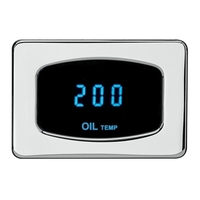 Odyssey Series Oil Temperature - Chrome Bezel, Teal Display