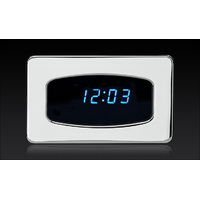 Odyssey Series Digital Clock - Chrome Bezel, Blue Display