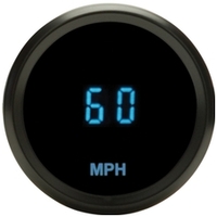 Odyssey Series II 2-1/16" Mini-Speedometer KPH - Black Bezel, Teal Display