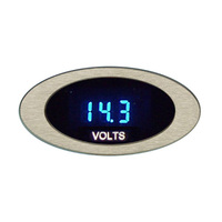 2-1/16" Speed/Tach Combo Gauge - Silver Alloy Face, Blue Display