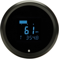 Odyssey Series II Performance 3-3/8" Speedometer Gauge/Tachometer Gauge - Black Bezel, Teal Display