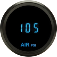 Odyssey Series II Quad Air Pressure Gauge - 3 Air Pressure Gauge Sender, Black Bezel, Teal Display