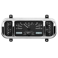 1937-1938 Chevy Car VHX Gauge - Black Alloy Face, White Display
