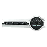 1941-48 Chevy Car VHX Gauge - Black Alloy Face, White Display