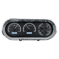 1963-65 Chevy Nova VHX Analog Instruments - Black Alloy Face, White Display