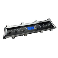 1966-67 Chevy Chevelle/El Camino VHX Instruments - Black Alloy Face, Blue Display