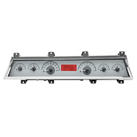 1966-67 Chevy Chevelle/El Camino VHX Instruments - Silver Alloy Face, Red Display