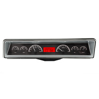 1966-67 Chevy Nova VHX Analog Instruments - Black Alloy Face, Red Display