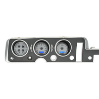 1968 Pontiac GTO/Lemans/Tempest VHX Instruments - Silver Alloy Face, Blue Display