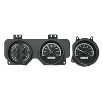 1970-72 Pontiac GTO/LeMans VHX Instruments - Black Alloy Face, White Display