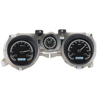 1971 - 1973 Ford Mustang VHX Instruments Black Alloy Background White Lighting Metric