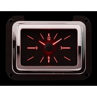 1940 Ford Car Analog Clock -  Black Alloy Face, Red Display
