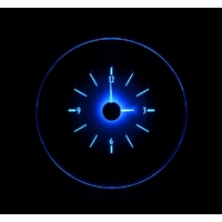1941-48 Chevy Car VHX Analog Clock - Black Alloy Face, Blue Display