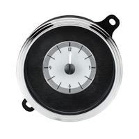 1942-48 Ford/Mercury Car VHX Analog Clock - Silver Alloy Face, Red Display