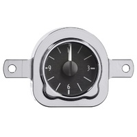 1951 Ford Car Analog Clock - Black Alloy Face, White Display