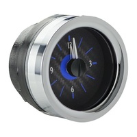 1955-56 Chevy Car Analog Clock - Carbon Fiber Face, Blue Display