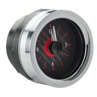 1955-56 Chevy Car Analog Clock - Carbon Fiber Face, Red Display