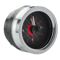 1955-56 Chevy Car Analog Clock - Black Alloy Face, Red Display