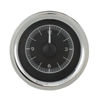 1955-56 Chevy Car Analog Clock - Black Alloy Face, White Display