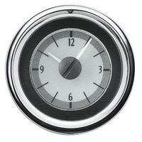 1955-56 Chevy Car Analog Clock - Silver Alloy Face, White Display