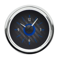 1958-62 Chevy Corvette VHX Analog Clock - Carbon Fibre Face, Blue Display