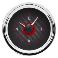 1958-62 Chevy Corvette VHX Analog Clock - Carbon Fibre Face, Red Display
