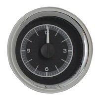 1958-62 Chevy Corvette VHX Analog Clock - Black Alloy Face, Red Display
