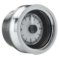 1958-62 Chevy Corvette VHX Analog Clock - Silver Alloy Face, White Display