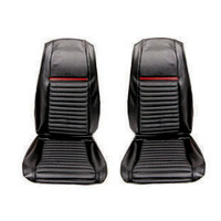 1969 Mach 1 Front Bucket Seat Upholstery (Black/Red)